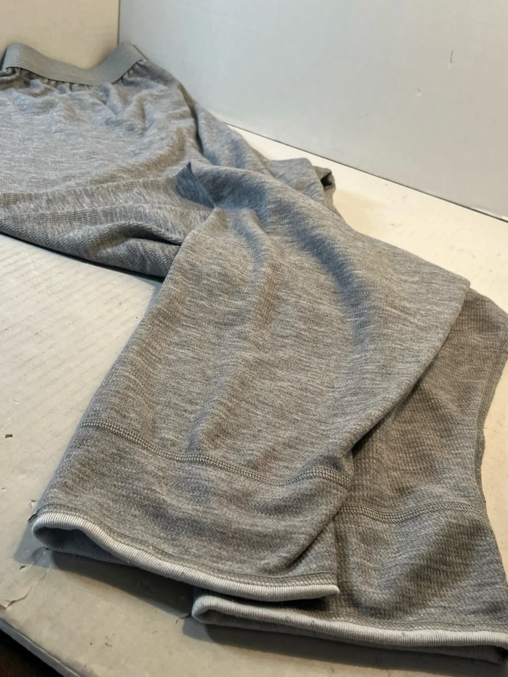 Lands' End Men's Light Heather Gray Thermal Top & Bottom Set